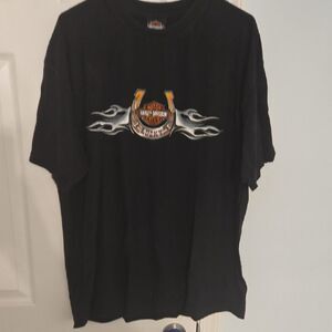 Harley-Davidson Black Tee with Flame Design